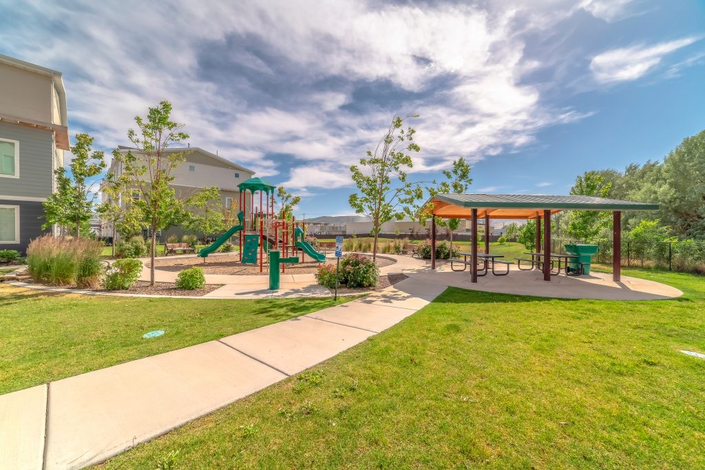 new construction community park and playground